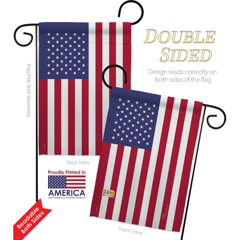 Double Sided 18.5'' H x 13'' W Polyester Flag Set