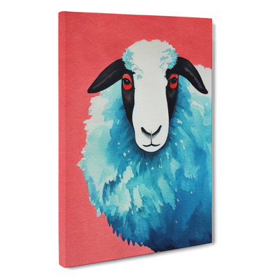 Watercolour Sheep No.7 - Wrapped Canvas