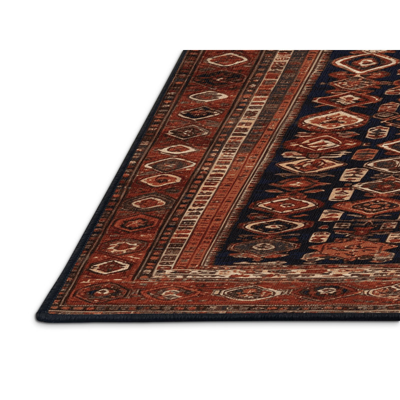 Tapis brun turc lavable à la machine, Rond 8 pi