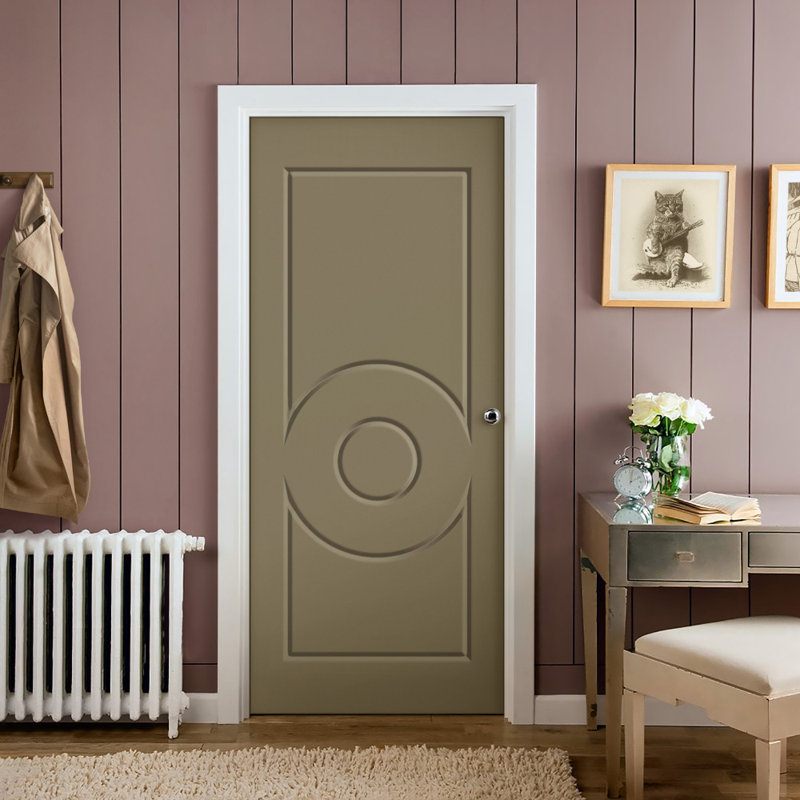 Porte standard à panneaux en bois massif, Vert olive, 36 po x 80 po