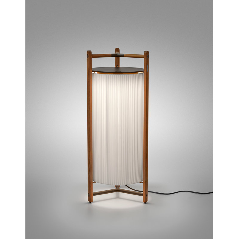 Kando - P/111 Floor Lamp - Teakwood - Ribbon Shade, White