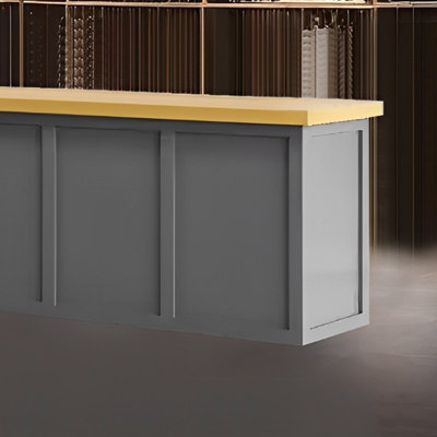 Large Rectangular Bar Counter，Rustic Reception Desk