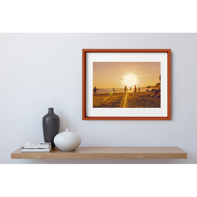 Vita Da Spiaggia Print by Joseph Regan, 14" H x 16" W x 0.75" D, Cherry