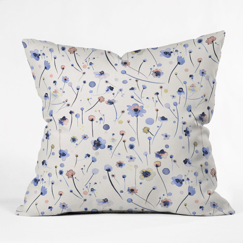  Soft Flowers Indoor/Outdoor Throw Pillow