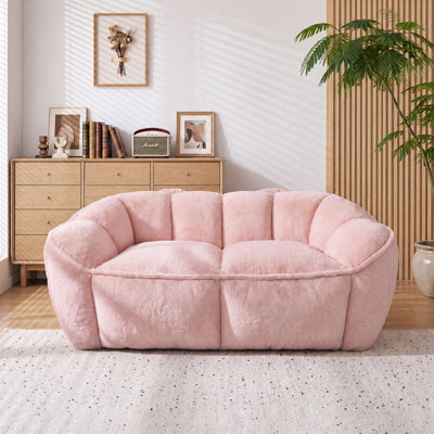 Pouf géant en velours confortable, garni de mousse mémoire de forme et doté d'une poche latérale et d'une poignée, idéal pour les adultes et les adolescents. Canapé de sol lounge parfait pour lire et se détendre dans le salon.