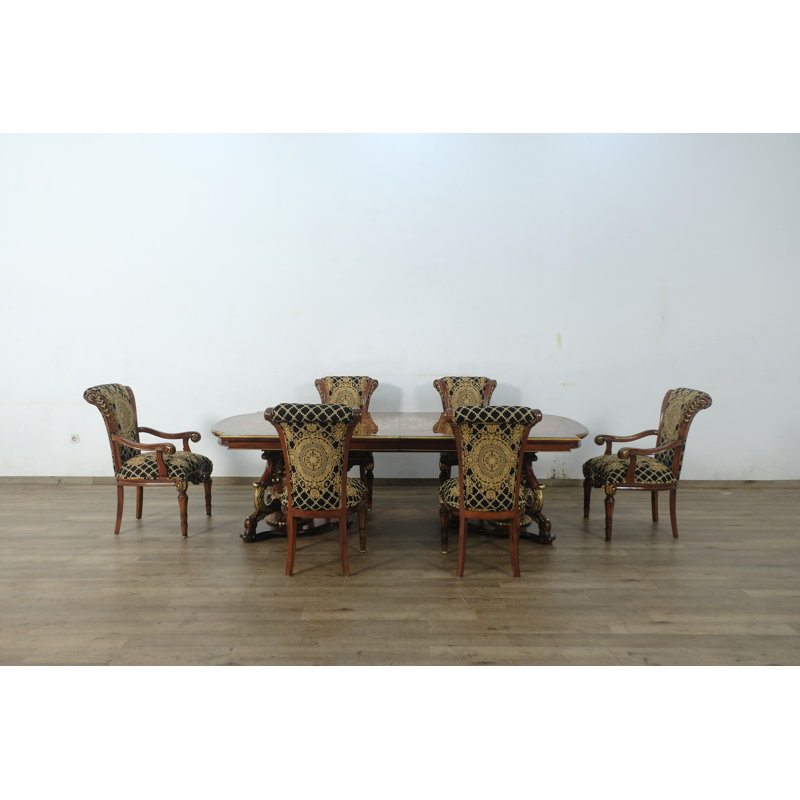 Modigliani 11 - Piece Extendable Dining Set, Black/Gold