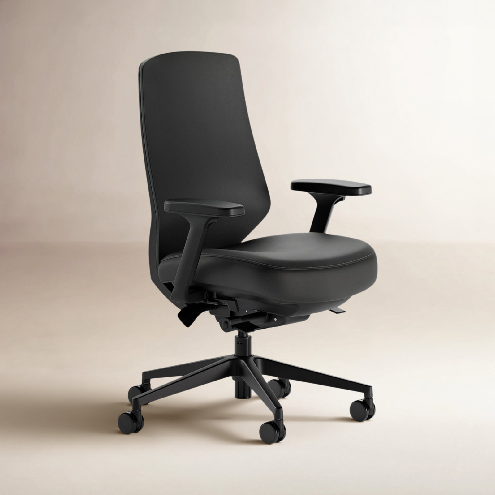 Ergonomic Chair Pro - Vegan Leather, Black, Black
