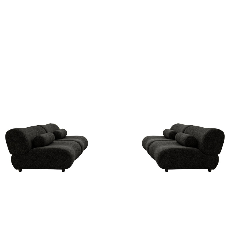 Modular Sofa With Moveable Headrests, Black