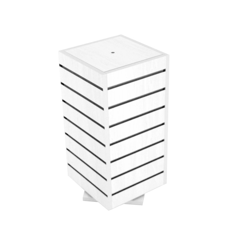 White MDF 4-Sided Slatwall Counter Spinner Display Rack