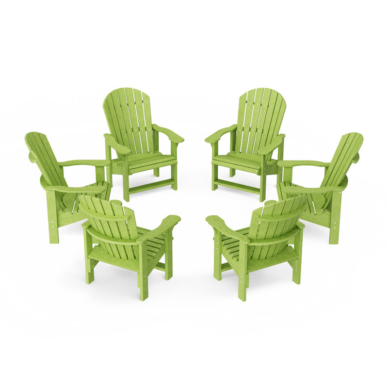 Ensemble de 6 chaises héritage Heritage Adirondack, Vert citron