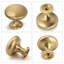 Boutons de meuble en laiton, boutons de tiroir dorés brossés, lot de 15, boutons de commode en laiton antique, quincaillerie pour meubles de cuisine doré chaud, alliage de zinc massif, diamètre 3,2 cm (1-1/5 po)
