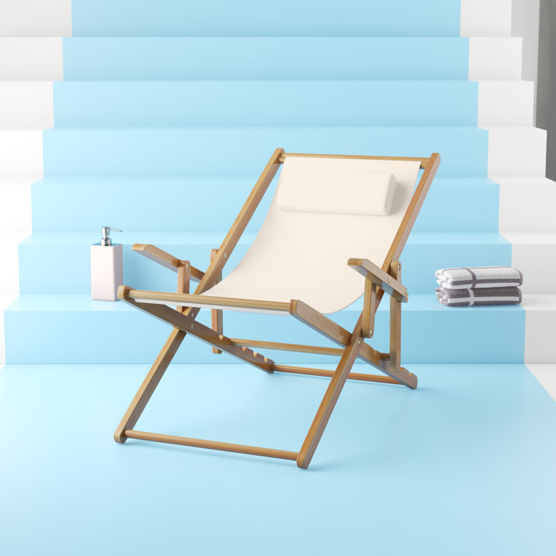Chaise de plage inclinable Festus, Naturel