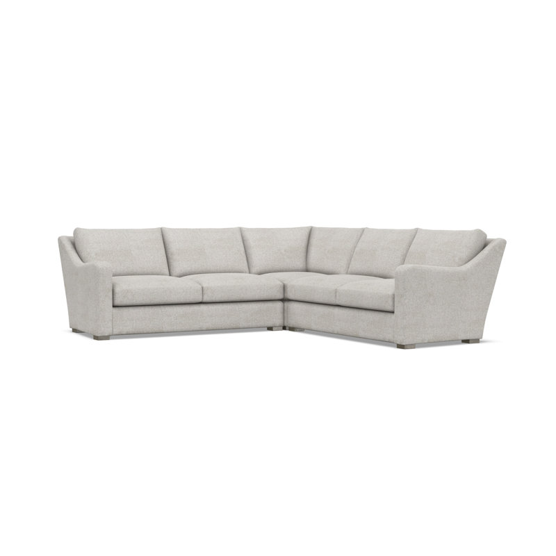 Bernhardt Ventura 3-Piece Fabric Sectional, Symmetrical, 34.5" H x 107.5" W x 107.5" D, Light Gray Polyester