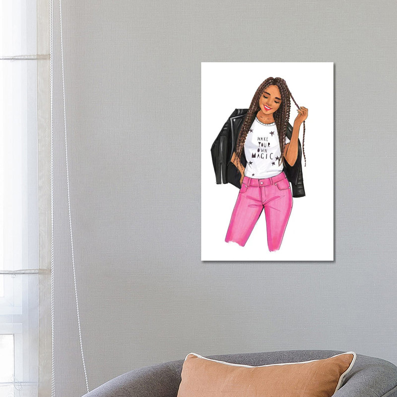 «Make Your Own Magic, Girl» par Rongrong DeVoe - reproduction d'art, H 26 po x l 18 po x 1,5 po, Toile tendue, Aucun mat