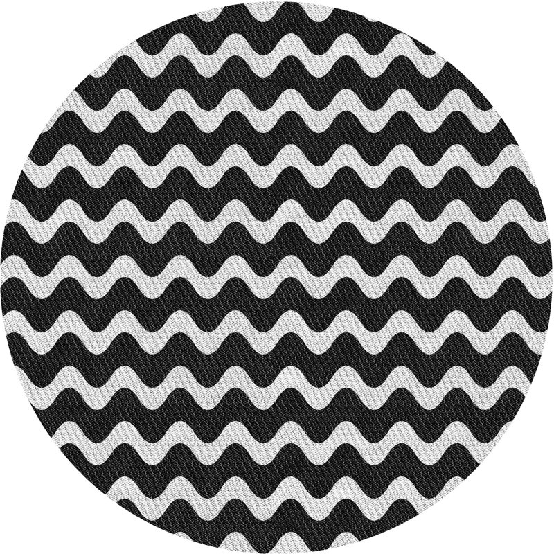 Tapis gris tissé à la machine, Rond 6 pi