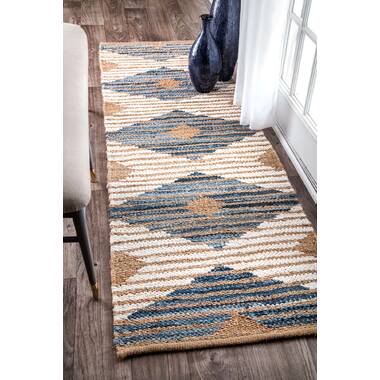 6X8 living room rugs blue denim braided rug