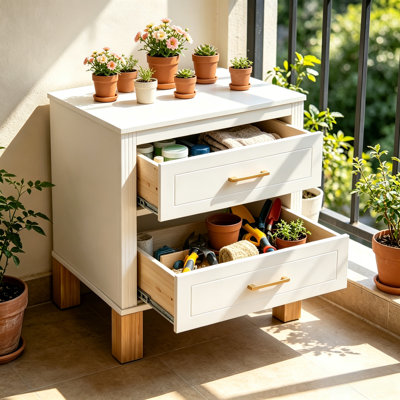 Table de chevet blanche moderne à 2 tiroirs, table de chevet à double tiroir avec pieds en bois massif, armoire latérale de rangement pour la chambre à coucher et le salon