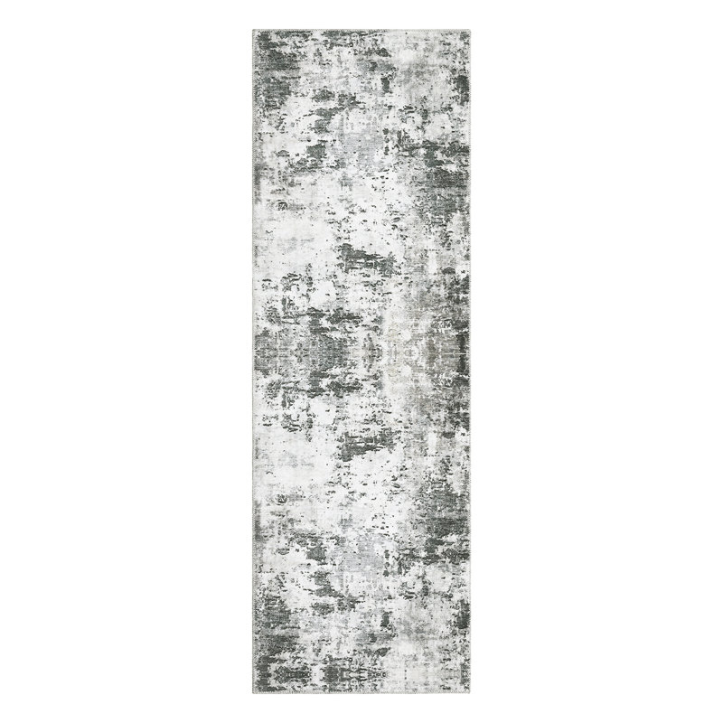 Washable Area Rug Modern Abstract Carpet with Non-Slip Backing, Stain-Resistant Low Pile Floor Rug, Easy Cleaning Foldable Indoor Mats for Bedroom, Living Room, Office
