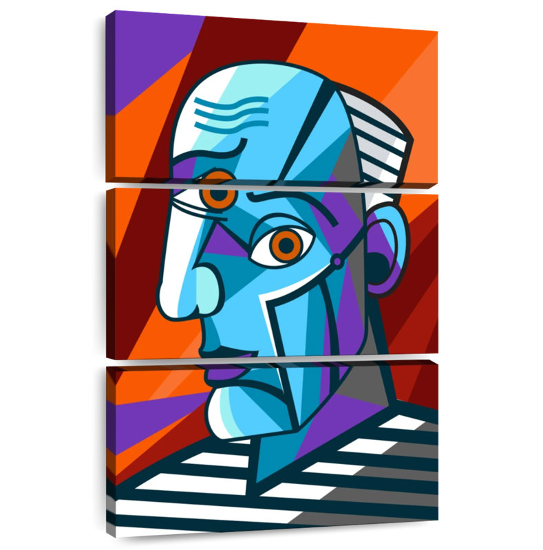 Portrait d'un homme cubiste Leisha, H 32 po x l 20 po