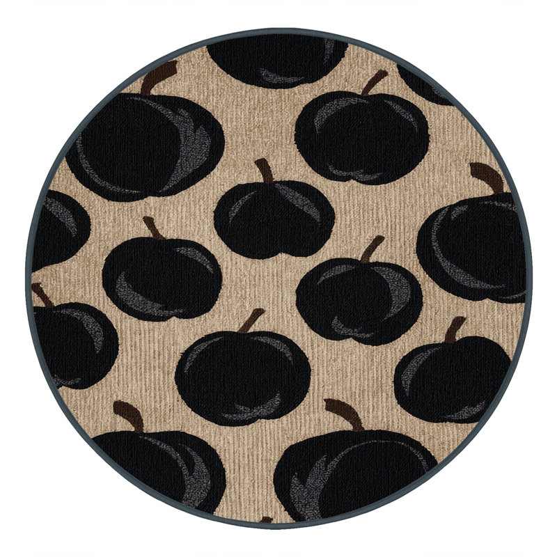  Tapis lavable fruits noirs prune, Rond 3 pi