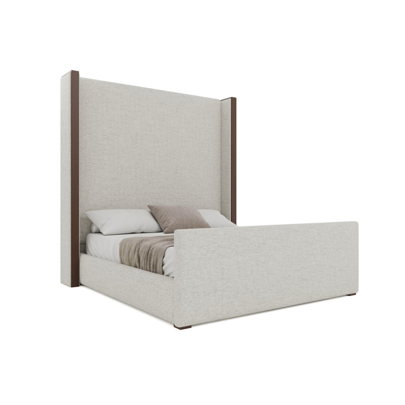Lit haut de pied de lit Irenne Luxe, Très grand lit, Coton de lin