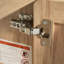 Meuble-lavabo 18,5 po avec lavabo réversible en résine et porte réversible, meuble-lavabo avec pied en bois massif et tablettes réglables