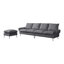 Canapé modulaire moderne en forme de L en cuir technique avec repose-pieds convertible, revêtement imperméable et anti-rayures pour des sièges polyvalents