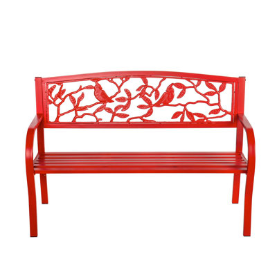 Araneli Cardinals Metal Garden Bench by Red Barrel Studio