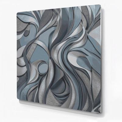Abstract Shapes 87 Gray Metal Wall Art