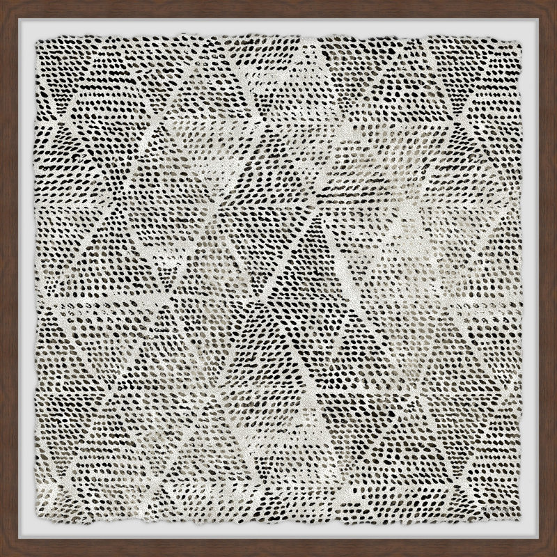 Black Triangles - Single Picture Frame Print, 45cm H x 45cm W x 3.81cm D