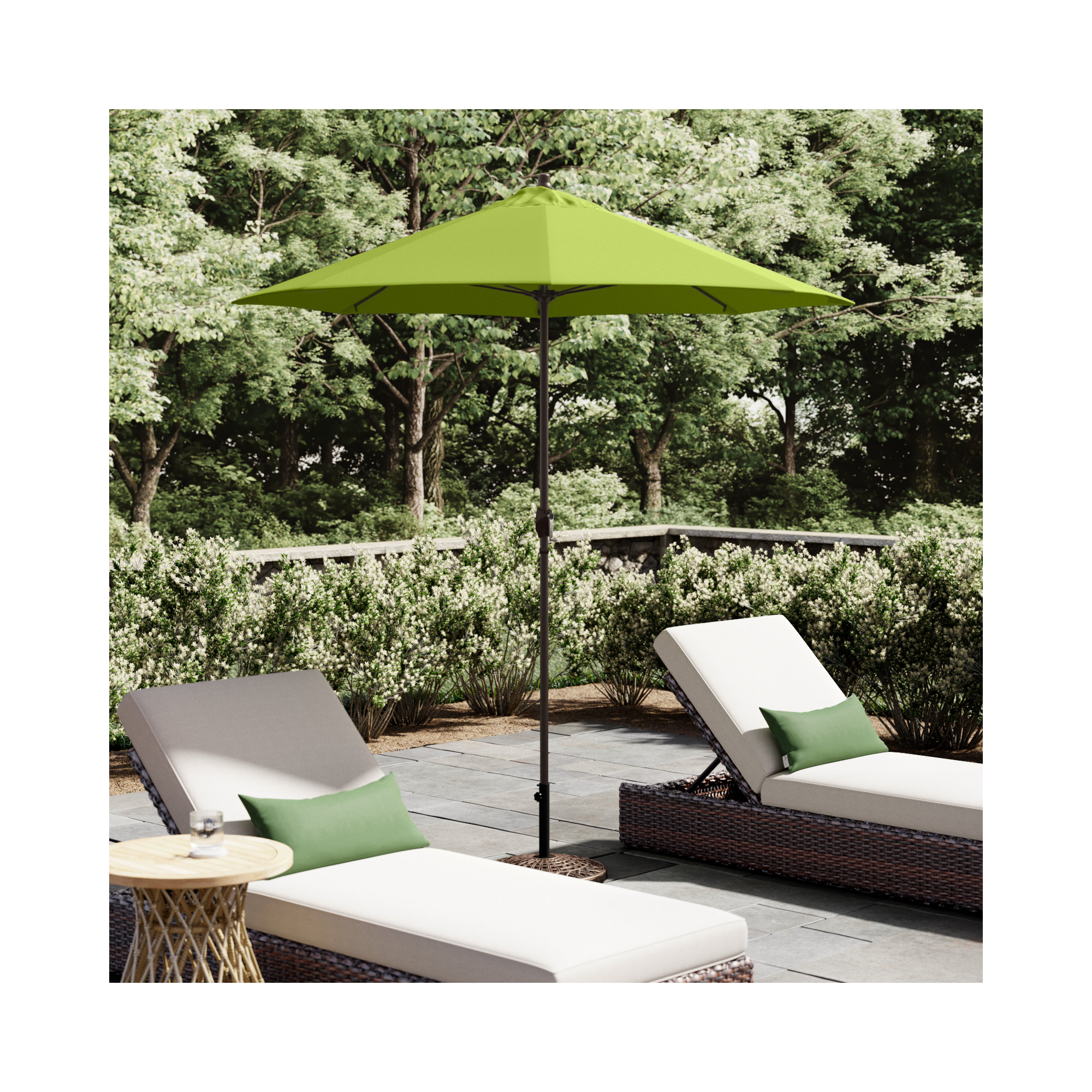 Gino 7.5' Market Sunbrella Umbrella, Canvas Parrot Sunbrella® Canvas