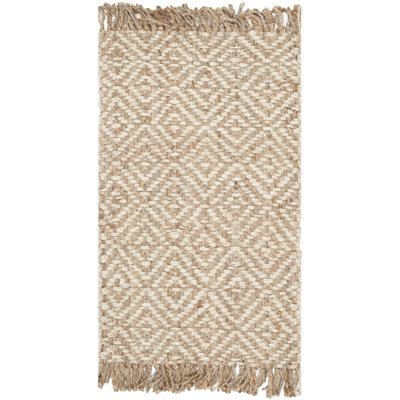 Jakwan Geometric Handmade Flatweave Jute/Sisal Natural/Ivory Area Rug