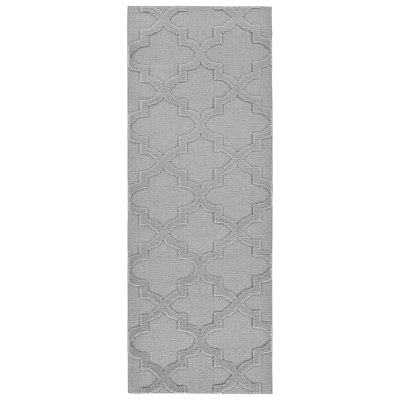 Silver Nasturtium Cut-loop Trellis Area Rug by