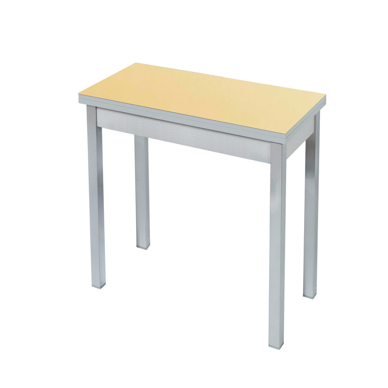 Dhima Glass Top End Table, Beige