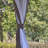 Outsunny 12' x 12' Round Outdoor Gazebo, Patio Dome Gazebo Canopy Shelter with Double Roof, Netting Sidewalls and Curtains, Zippered Doors, Strong Steel Frame