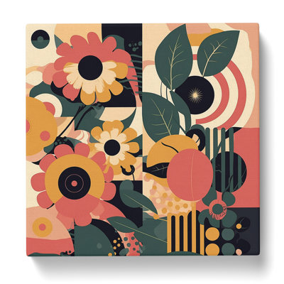 Floral Bauhaus No.1 - Wrapped Canvas