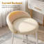 Fauteuil de coiffeuse avec pieds en métal doré, dossier unique, base stable, coiffeuse moderne pour chambre de maquillage, assemblage facile, tabouret de maquillage sans accoudoirs pour la décoration de bureau personnel