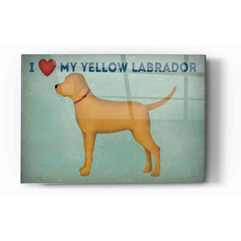 «Golden Dog Love I» par Ryan Fowler - impression non encadrée, H 16 po x l 24 po x P 0,12 po