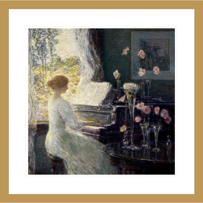 «The Sonata» par Childe Hassam - impression giclée encadrée, H 23,5 po x l 23,54 po