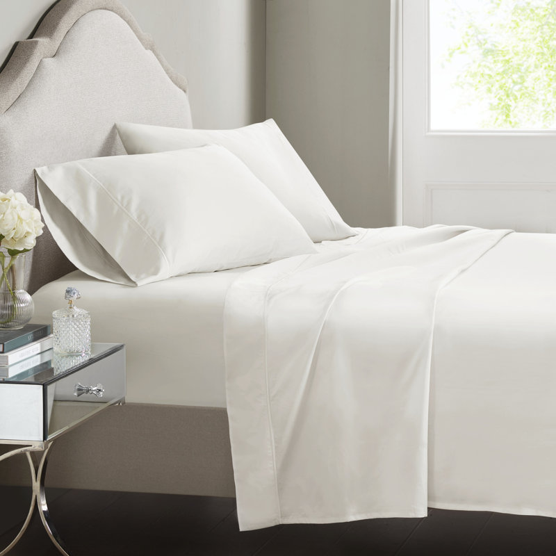 Croscill Luxury Egyptian 500TC Cotton Sheet Set, White, King