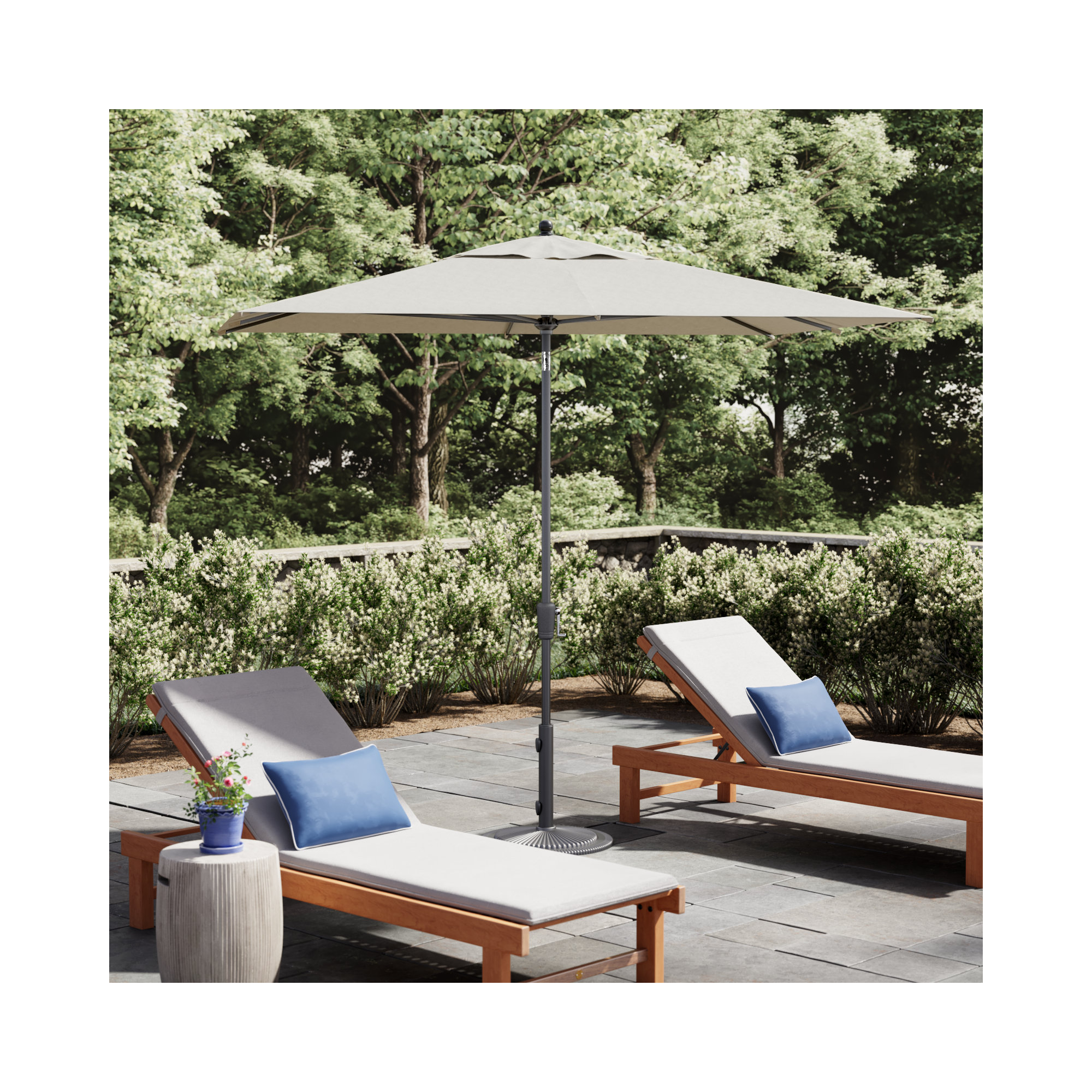 Natalie 103'' Outdoor Umbrella, Starring Gray, Canvas Natural Sunbrella® Canvas