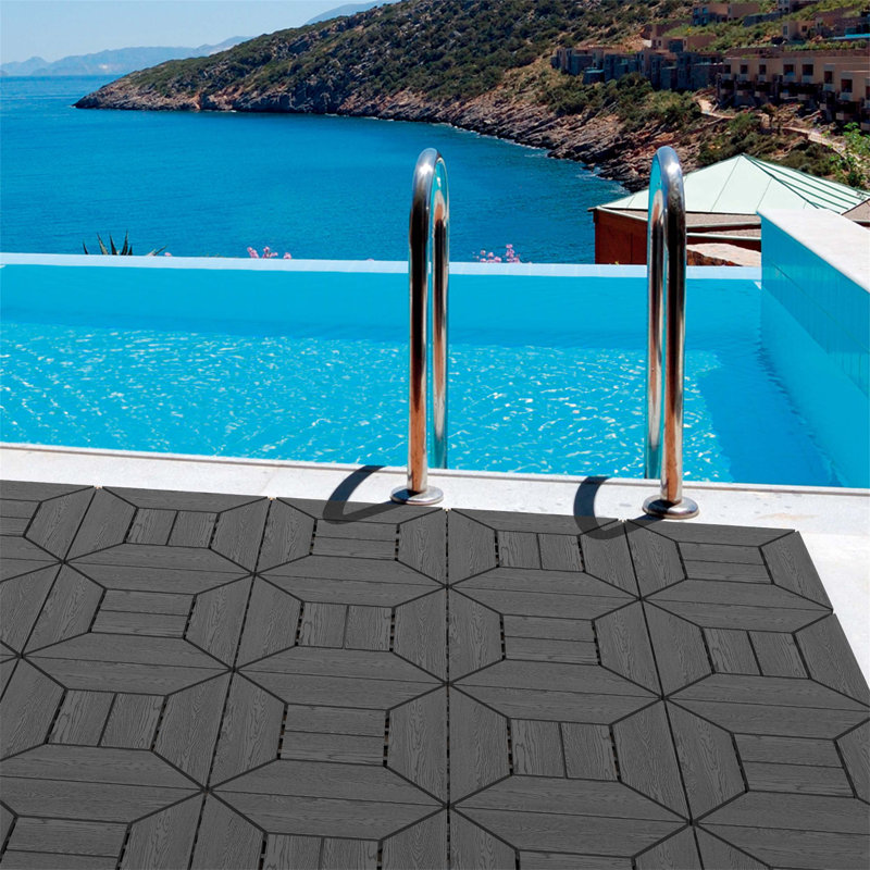 Carreaux de terrasse polyvalents et emboîtables pour l'intérieur et l'extérieur, idéaux pour la piscine, le balcon et la cour