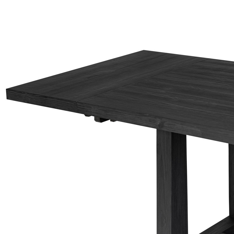 Otto Pine Wood Dining Table, Black
