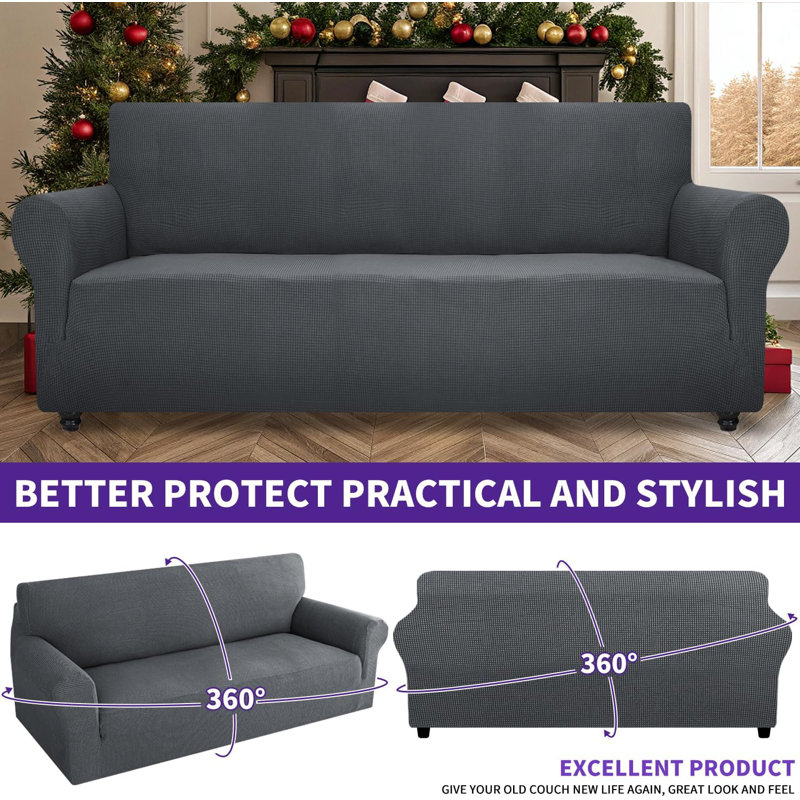 Housse pour canapé super extensible (72 "à 92"), Dark Gray