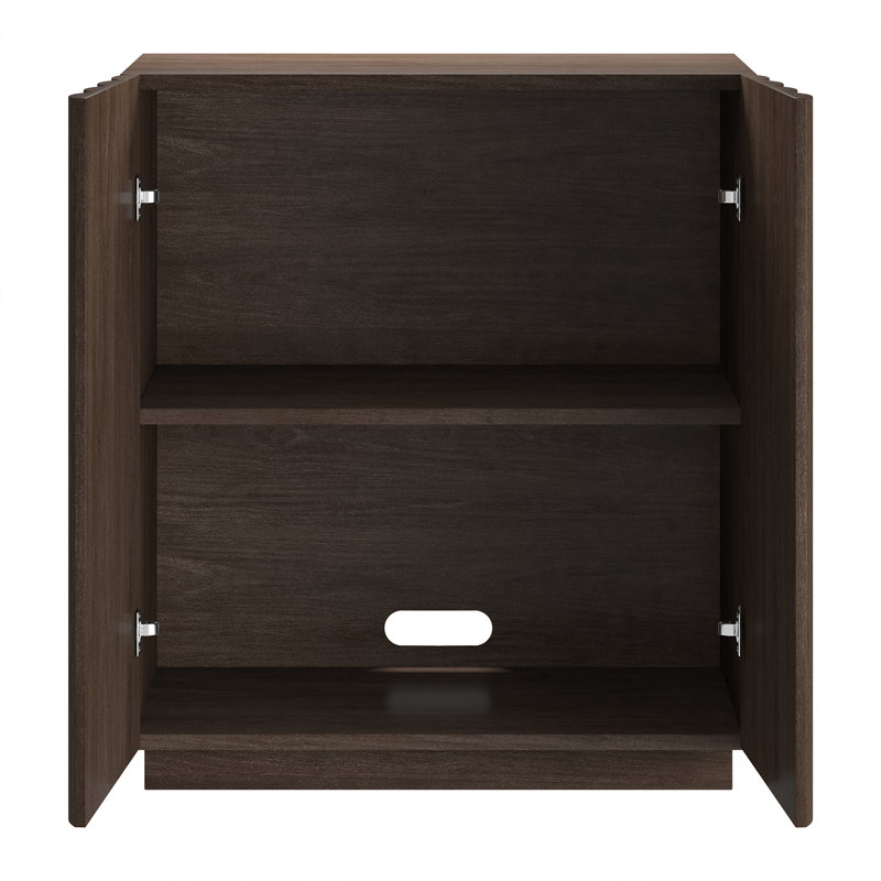 Armoire d'appoint cannelée 28 po Molly, Grain noir