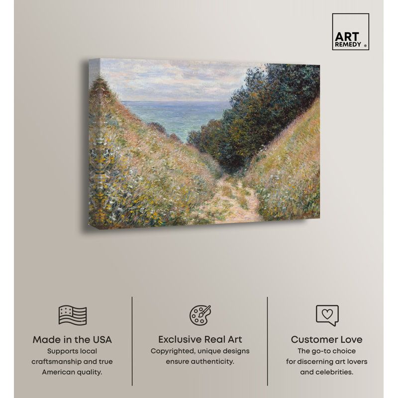Monet Road at La Cavee Pourville 24" x 20" Wrapped Canvas Wall Art