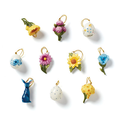 ORNAMENT TREES Floral Easter 10-Piece Ornament Set