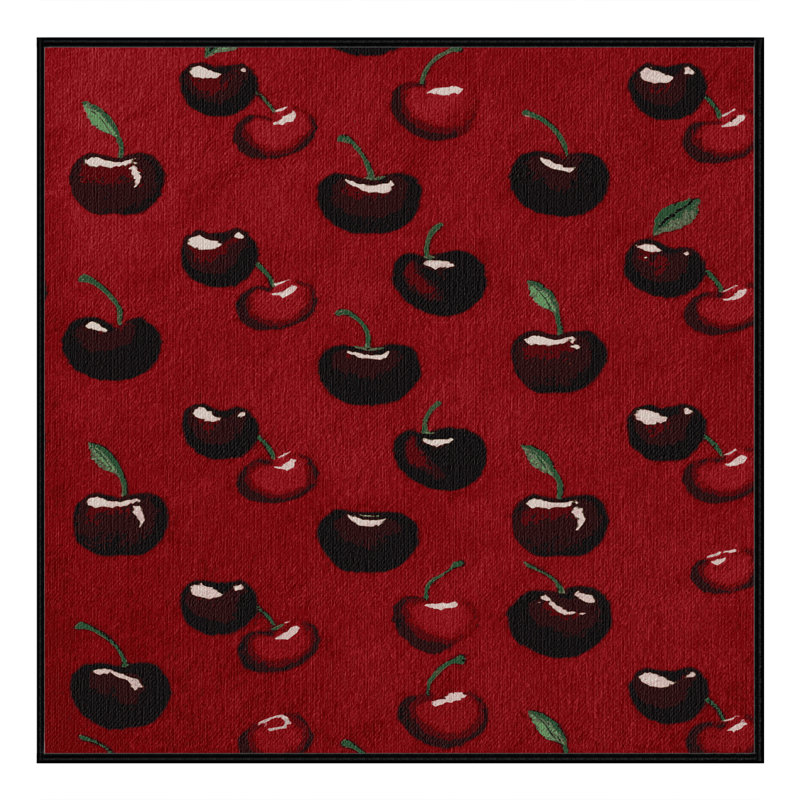 Tapis lavable Cherry Sour Fruits, Carré 4 pi