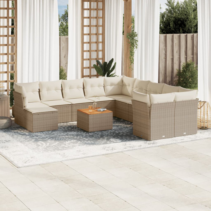Vidaxl Garden Sofa Set Poly Rattan Large Modular
