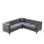 Canapé d'angle en velours de 82,2 pouces, canapé modulaire en forme de L, canapés d'angle 5 places avec 3 coussins pour le salon, la chambre à coucher, un appartement, un bureau-1022952457